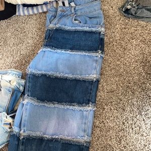 Stripped pattern jeans only sold at a boutique!